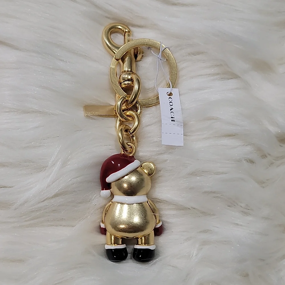 Coach 3D Santa Bear Bag Charm - Picture 3 of 4